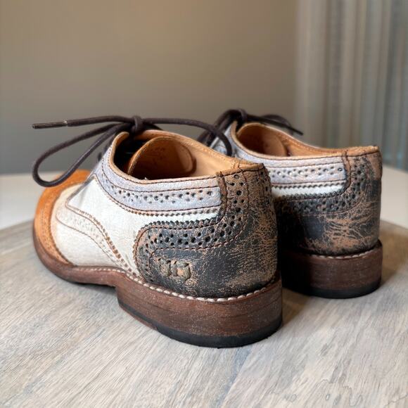 Bed Stu Lita II Oxford Tan Rustic Multi Leather Wingtip Brogues Women’s Size 7 - Picture 6 of 11